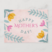 Whimsical Waterverf Bloom Moederdag Briefkaart (Voorkant)