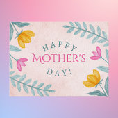 Whimsical Waterverf Bloom Moederdag Briefkaart