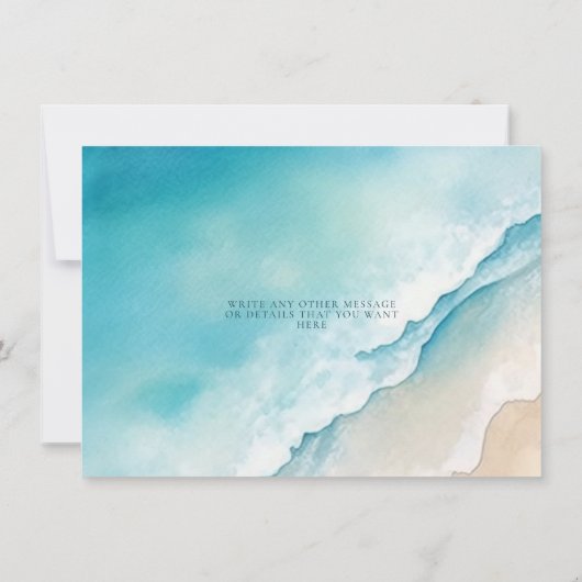 Whimsical Waterverf Blue Ocean Save the Date (Achterkant)