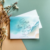 Whimsical Waterverf Blue Ocean Save the Date