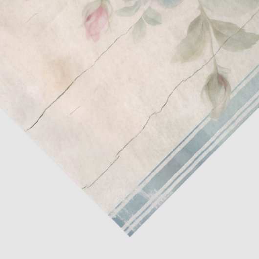 Whimsical waterverf blush Engels rozen chic Tissuepapier (Detail)