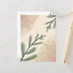 Whimsical Waterverf Boho Botanische bladeren Briefkaart