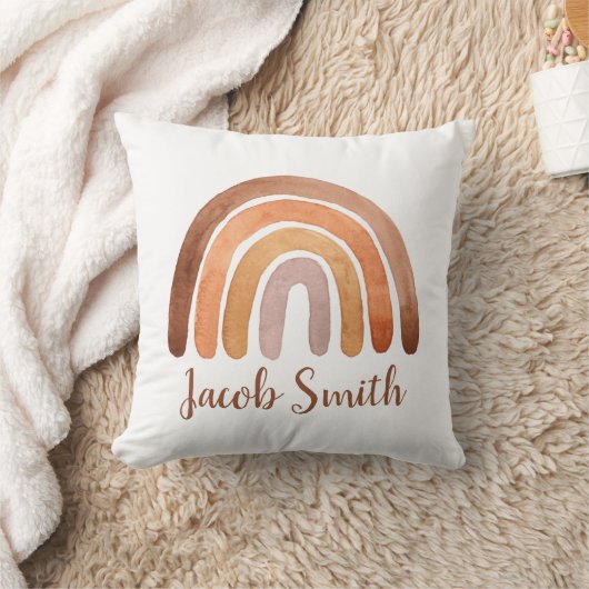 Whimsical Waterverf Boho Rainbow Gepersonaliseerd  Kussen (Deken)