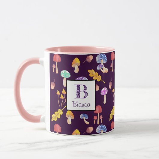 Whimsical Waterverf Bospaddenstoelen gepersonalise Mok (Links)