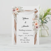 Whimsical Waterverf bruiloft uitnodiging met zacht (Staand voorkant)