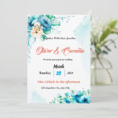 Whimsical Waterverf bruiloft uitnodiging met zacht (Staand voorkant)