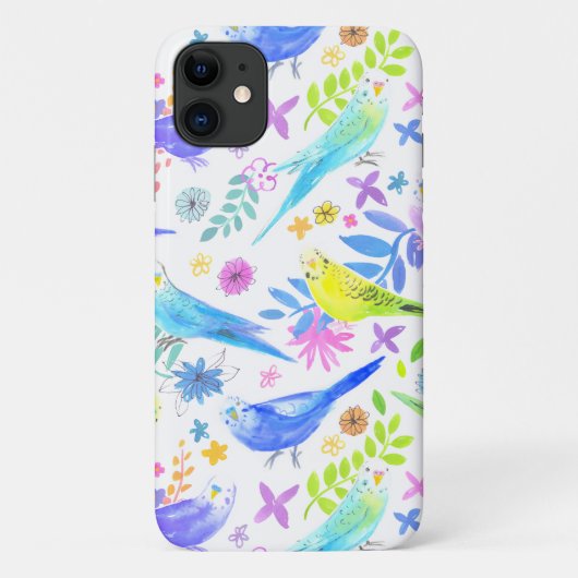 Whimsical Waterverf Budgie Parkieten Case-Mate iPhone Case (Achterkant)
