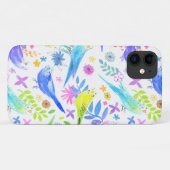 Whimsical Waterverf Budgie Parkieten Case-Mate iPhone Case (Achterkant (horizontaal))
