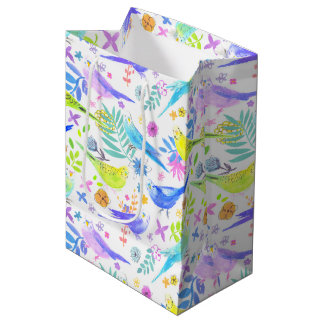Whimsical Waterverf Budgie Parkieten Medium Cadeauzakje