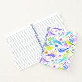 Whimsical Waterverf Budgie Parkieten Notitieboek (Binnen)