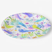 Whimsical Waterverf Budgie Parkieten Papieren Bordje (Gekanteld)