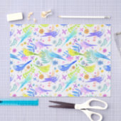 Whimsical Waterverf Budgie Parkieten Tissuepapier (Craft)