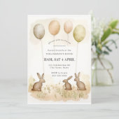 Whimsical Waterverf Bunny Easter Brunch Kaart (Staand voorkant)