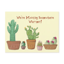 Whimsical Waterverf Cactus Bewegende Aankondiging