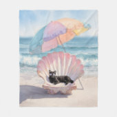Whimsical Waterverf Cat Stranddeken Fleece Deken (Voorkant)