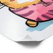 Whimsical Waterverf Cats Modern Foto Afdruk (Hoek)