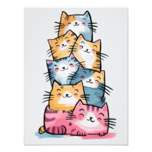 Whimsical Waterverf Cats Modern