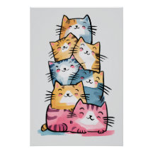 Whimsical Waterverf Cats Modern