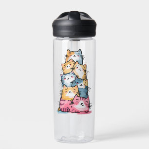 Whimsical Waterverf Cats Modern Waterfles