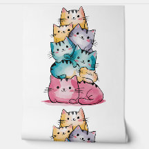 Whimsical Waterverf Cats Wall Art - Moderne katach
