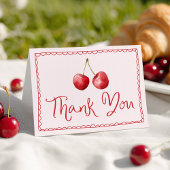 Whimsical Waterverf Cherry Baby shower Bedankkaart