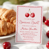 Whimsical Waterverf Cherry Baby shower Kaart