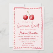 Whimsical Waterverf Cherry Baby shower Kaart (Voorkant)