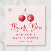 Whimsical Waterverf Cherry Bedankt Baby shower Bedankjes Labels (Voorkant)