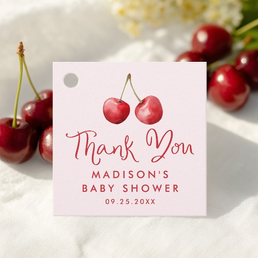 Whimsical Waterverf Cherry Bedankt Baby shower Bedankjes Labels