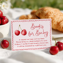 Whimsical Waterverf Cherry Boeken voor Baby Informatiekaartje