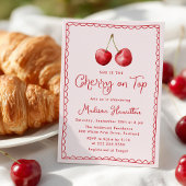 Whimsical Waterverf Cherry op Top Baby shower Kaart