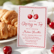 Whimsical Waterverf Cherry op Top Baby shower
