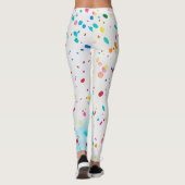 Whimsical Waterverf Confetti Leggings Ontwerp (Achterkant)