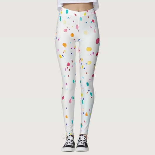 Whimsical Waterverf Confetti Leggings Ontwerp (Voorkant)