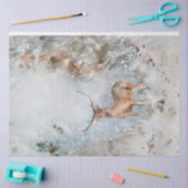 Whimsical Waterverf Deer in Sneeuwkerst Tissuepapier (Craft)