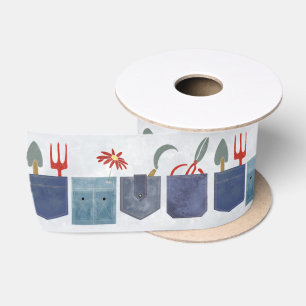 Whimsical Waterverf Denim Tuinzakken Illustratie Satijnen Lint