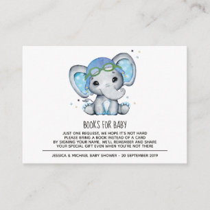 Whimsical Waterverf Elephant Books for Baby Informatiekaartje