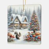 Whimsical Waterverf Enchanted Sprookjeskerst Keramisch Ornament (Links)
