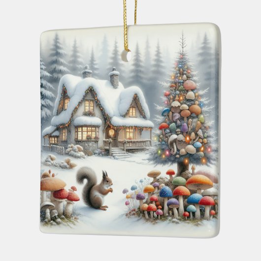 Whimsical Waterverf Enchanted Sprookjeskerst Keramisch Ornament (Links)