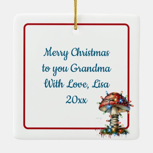 Whimsical Waterverf Enchanted Sprookjeskerst Keramisch Ornament (Achterkant)