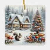 Whimsical Waterverf Enchanted Sprookjeskerst Keramisch Ornament (Voorkant)