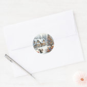 Whimsical Waterverf Enchanted Sprookjeskerst Ronde Sticker (Envelop)