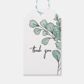 Whimsical Waterverf Eucalyptus Wedding Cadeaulabel (Voorkant)