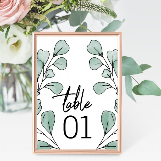 Whimsical Waterverf Eucalyptus Wedding Kaart