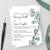Whimsical Waterverf Eucalyptus Wedding Kaart