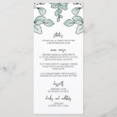 Whimsical Waterverf Eucalyptus Wedding Menu (Voorkant)