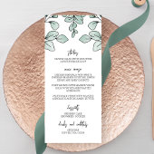 Whimsical Waterverf Eucalyptus Wedding Menu