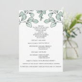 Whimsical Waterverf Eucalyptus Wedding Programmakaart (Staand voorkant)