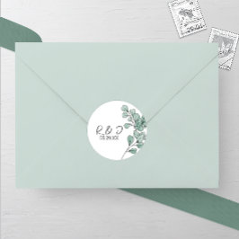 Whimsical Waterverf Eucalyptus Wedding Ronde Sticker