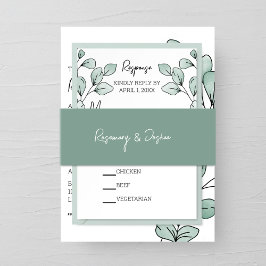 Whimsical Waterverf Eucalyptus Wedding Uitnodigingen Wikkel